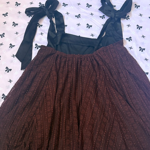 Urban Outfitters Brown Lace Top Dress with Black Straps - Picture 6 of 7